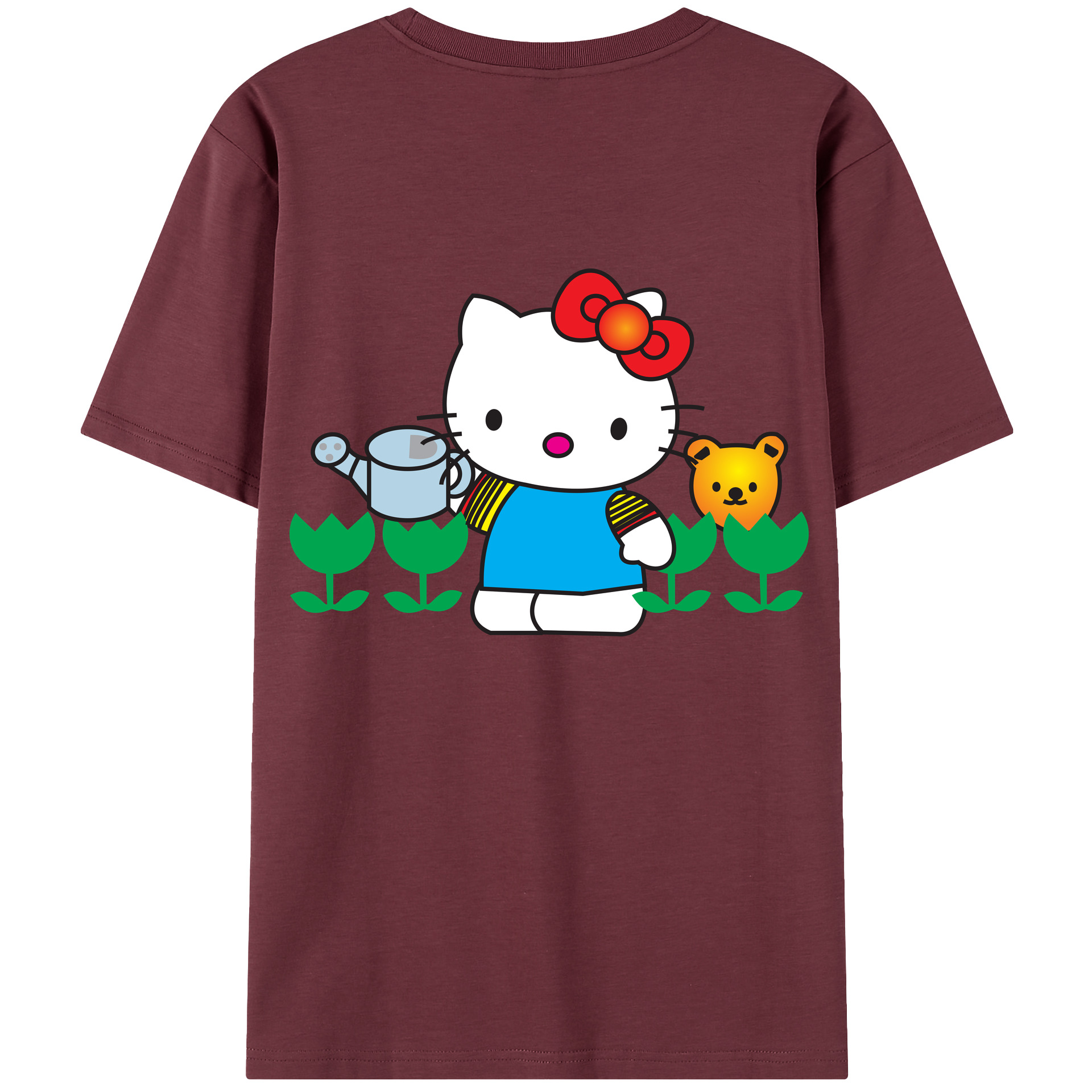 （画像用） Hello Kitty ハローキティ 綿100％半袖Tシャツ（背面プリント）
